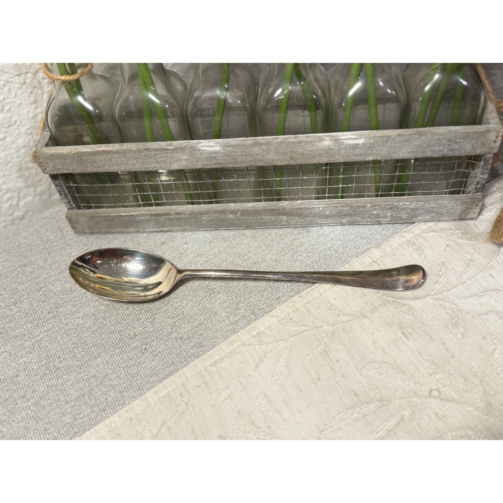Vintage Italian Silverplated Spoon Mid Century Modern Minimalist Flatware Italy